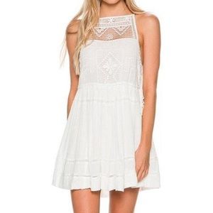 Free People Emily White Crochet Halter Dress